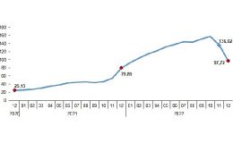 Yurt İçi Üretici Fiyat Endeksi (Yİ-ÜFE) yıllık %97,72 arttı, aylık %0,24 azaldı