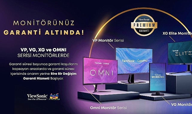 ViewSonic, yüksek standartlı monitör serileri için &apos;Premium Garanti Hizmeti' dönemini başlattı