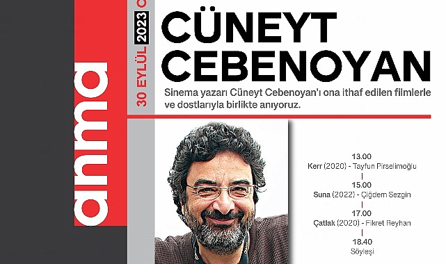 Cüneyt Cebenoyan, Adına İthaf Edilen Filmlerle Sinematek/Sinema Evi'nde Anılacak