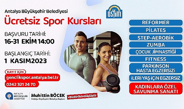 Sağlıklı yaşam için haydi ASFİM spor kurslarına kayıtlar başladı